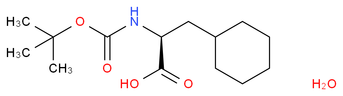 (2S)-2-{[(tert-butoxy)carbonyl]amino}-3-cyclohexylpropanoic acid hydrate_分子结构_CAS_37736-82-6