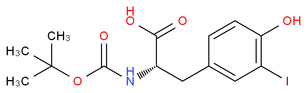 (2S)-2-{[(tert-butoxy)carbonyl]amino}-3-(4-hydroxy-3-iodophenyl)propanoic acid_分子结构_CAS_71400-63-0