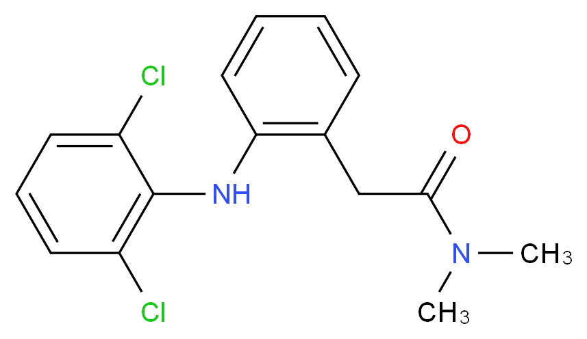 2-{2-[(2,6-dichlorophenyl)amino]phenyl}-N,N-dimethylacetamide_分子结构_CAS_21789-06-0