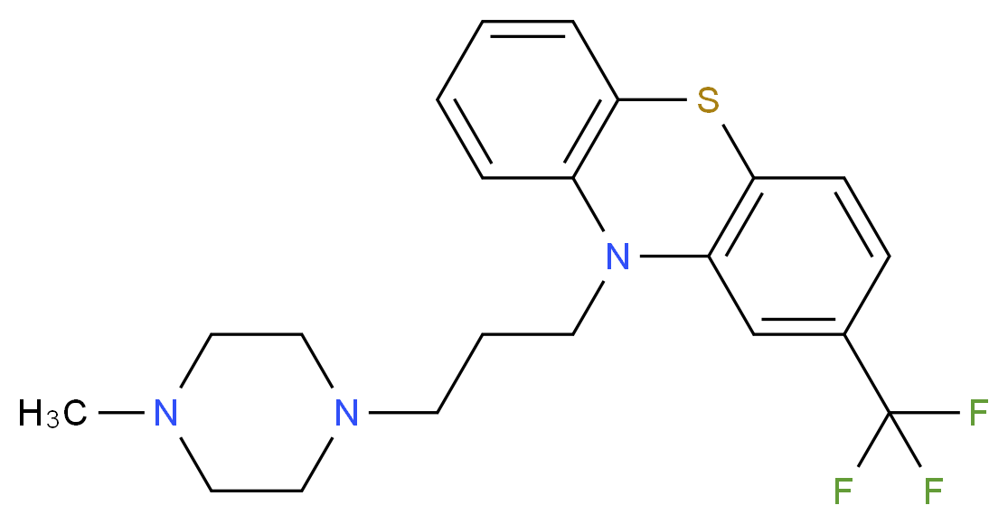 10-[3-(4-methylpiperazin-1-yl)propyl]-2-(trifluoromethyl)-10H-phenothiazine_分子结构_CAS_440-17-5