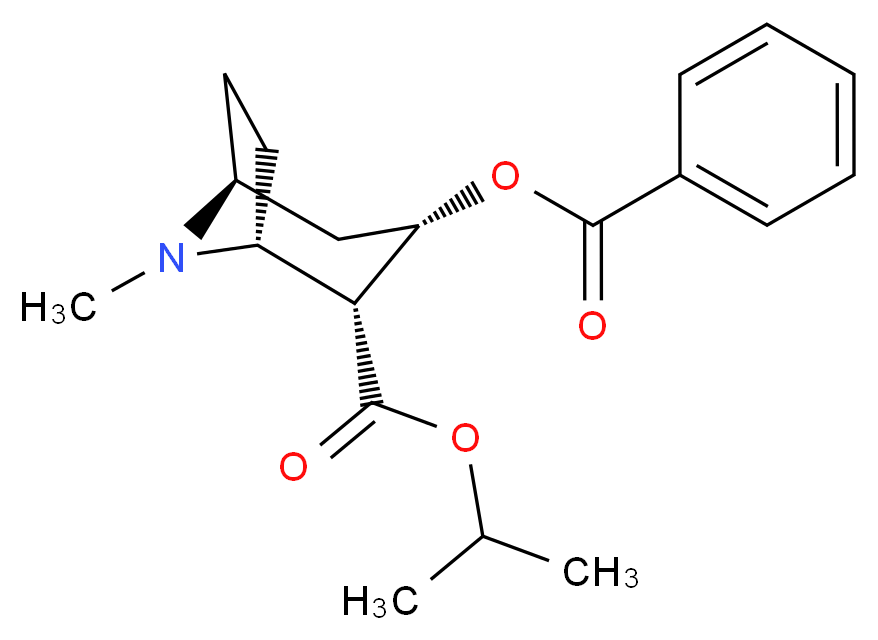 propan-2-yl (1R,2R,3S,5S)-3-(benzoyloxy)-8-methyl-8-azabicyclo[3.2.1]octane-2-carboxylate_分子结构_CAS_137819-55-7