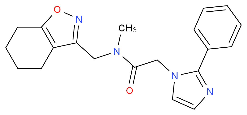 N-methyl-2-(2-phenyl-1H-imidazol-1-yl)-N-(4,5,6,7-tetrahydro-1,2-benzisoxazol-3-ylmethyl)acetamide_分子结构_CAS_)