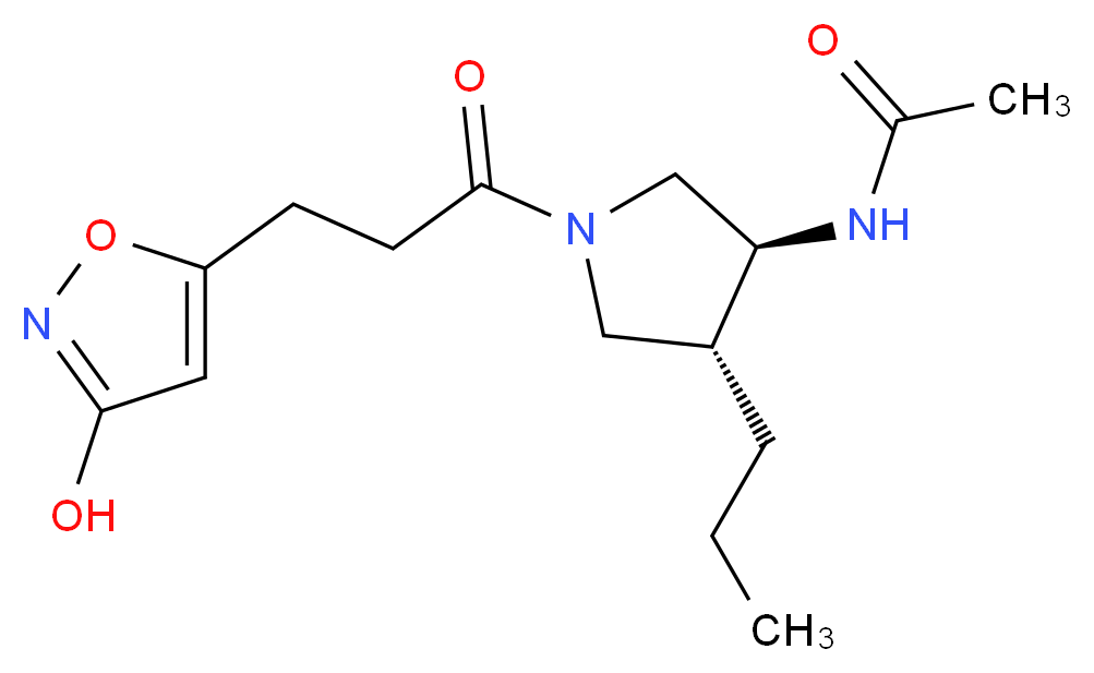 N-{(3S*,4R*)-1-[3-(3-hydroxy-5-isoxazolyl)propanoyl]-4-propyl-3-pyrrolidinyl}acetamide_分子结构_CAS_)