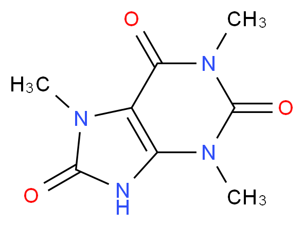 1,3,7-trimethyl-2,3,6,7,8,9-hexahydro-1H-purine-2,6,8-trione_分子结构_CAS_5415-44-1