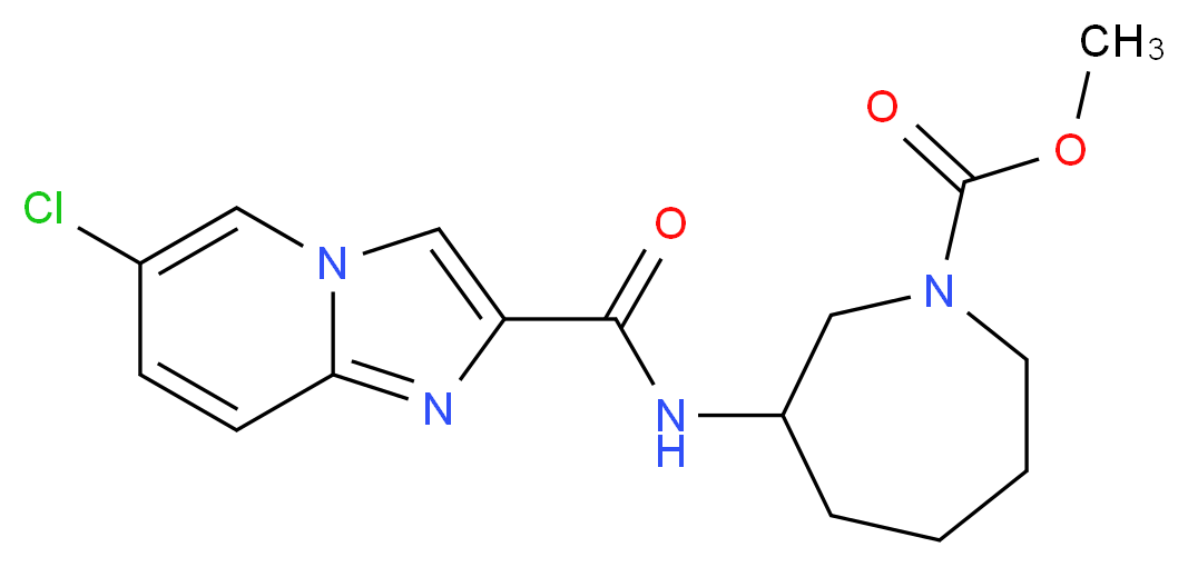 methyl 3-{[(6-chloroimidazo[1,2-a]pyridin-2-yl)carbonyl]amino}azepane-1-carboxylate_分子结构_CAS_)