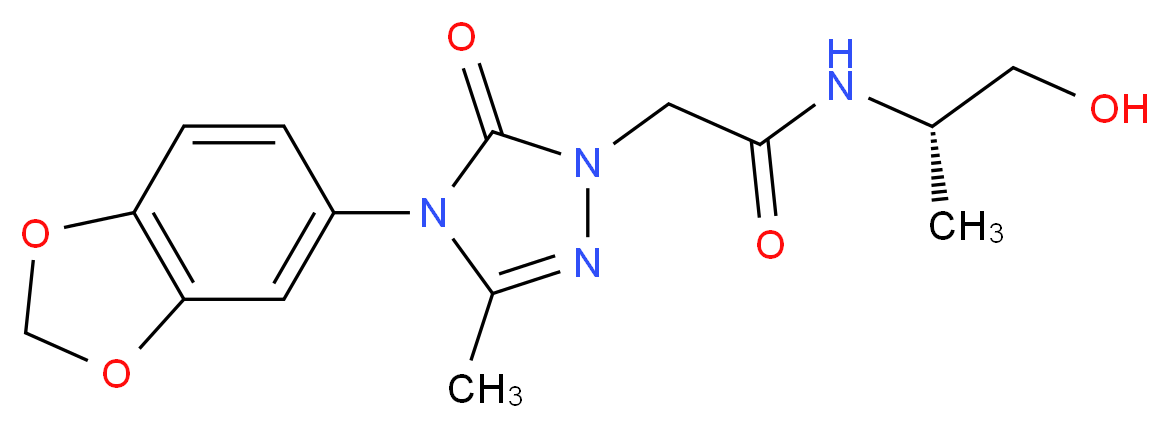 2-[4-(1,3-benzodioxol-5-yl)-3-methyl-5-oxo-4,5-dihydro-1H-1,2,4-triazol-1-yl]-N-[(1S)-2-hydroxy-1-methylethyl]acetamide_分子结构_CAS_)