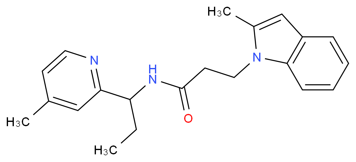 3-(2-methyl-1H-indol-1-yl)-N-[1-(4-methylpyridin-2-yl)propyl]propanamide_分子结构_CAS_)