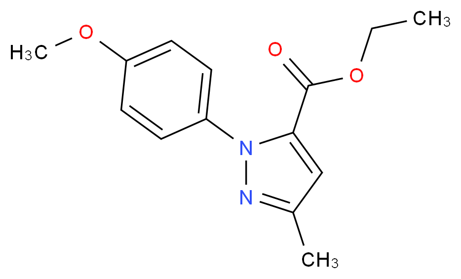 ethyl 1-(4-methoxyphenyl)-3-methyl-1H-pyrazole-5-carboxylate_分子结构_CAS_218632-36-1