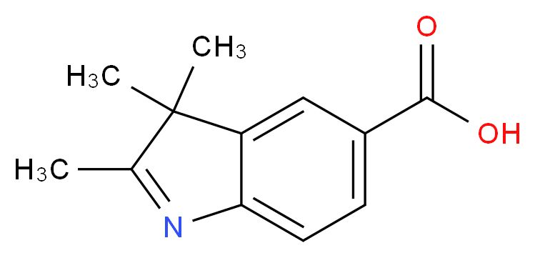 2,3,3-trimethyl-3H-indole-5-carboxylic acid_分子结构_CAS_84100-84-5