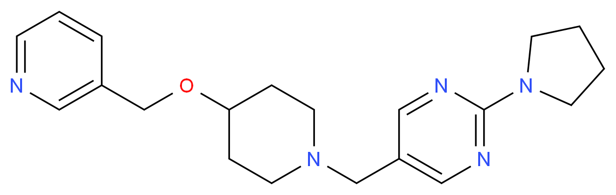 5-{[4-(3-pyridinylmethoxy)-1-piperidinyl]methyl}-2-(1-pyrrolidinyl)pyrimidine_分子结构_CAS_)
