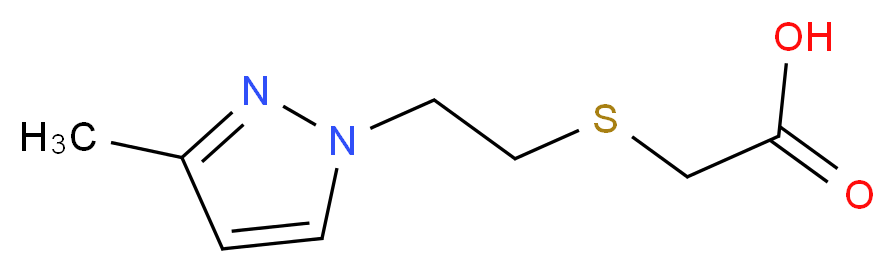 2-{[2-(3-methyl-1H-pyrazol-1-yl)ethyl]sulfanyl}acetic acid_分子结构_CAS_436088-31-2