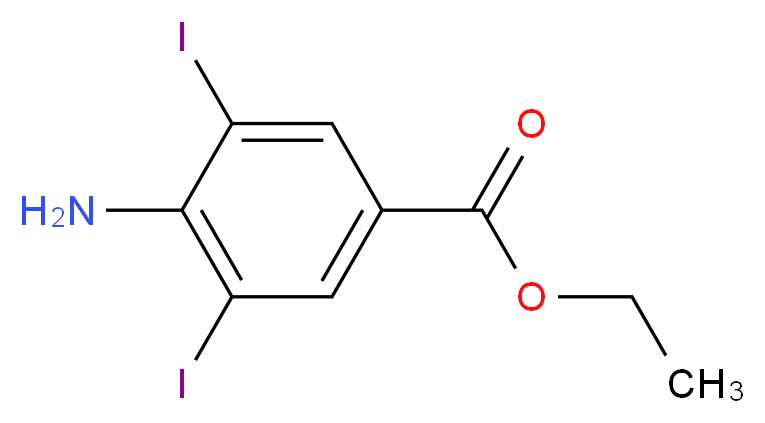 ethyl 4-amino-3,5-diiodobenzoate_分子结构_CAS_5400-81-7