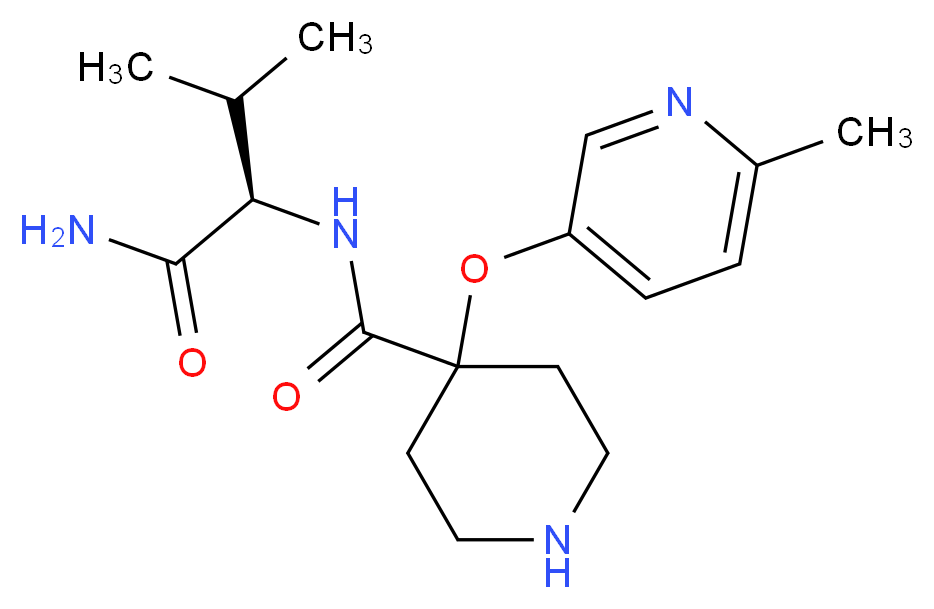 N-[(1R)-1-(aminocarbonyl)-2-methylpropyl]-4-[(6-methylpyridin-3-yl)oxy]piperidine-4-carboxamide_分子结构_CAS_)