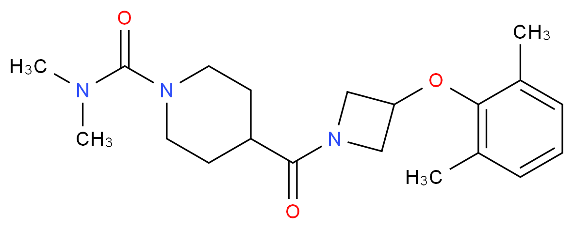 4-{[3-(2,6-dimethylphenoxy)-1-azetidinyl]carbonyl}-N,N-dimethyl-1-piperidinecarboxamide_分子结构_CAS_)