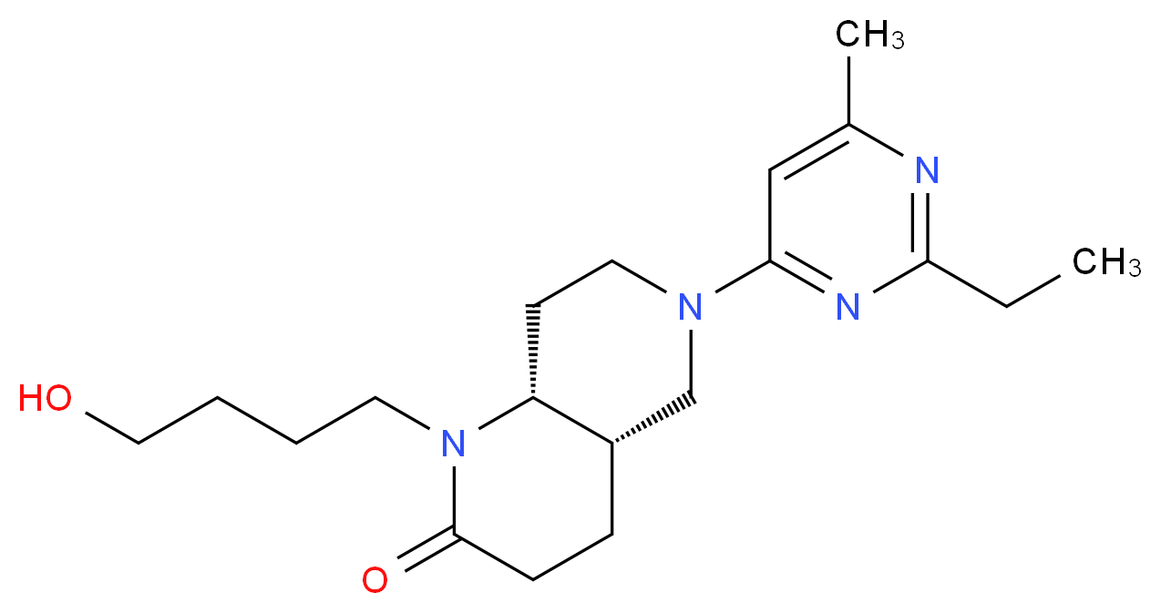 (4aS*,8aR*)-6-(2-ethyl-6-methylpyrimidin-4-yl)-1-(4-hydroxybutyl)octahydro-1,6-naphthyridin-2(1H)-one_分子结构_CAS_)