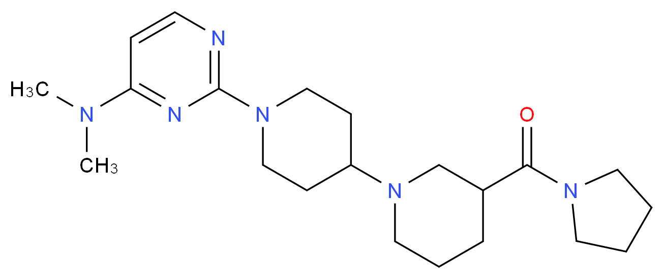 N,N-dimethyl-2-[3-(pyrrolidin-1-ylcarbonyl)-1,4'-bipiperidin-1'-yl]pyrimidin-4-amine_分子结构_CAS_)