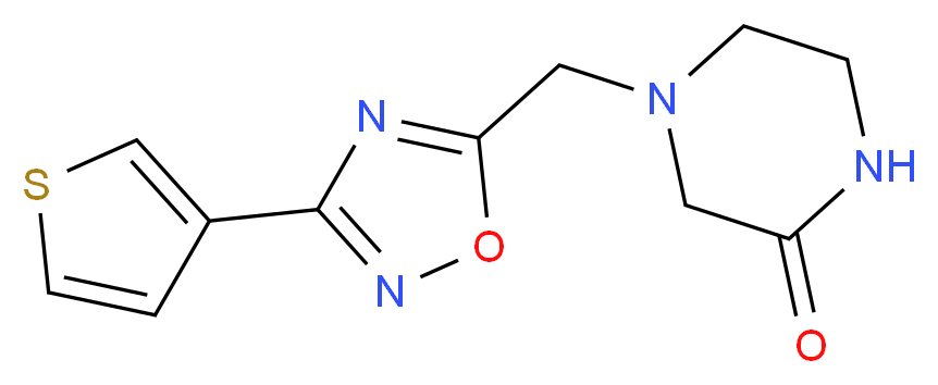 4-{[3-(3-thienyl)-1,2,4-oxadiazol-5-yl]methyl}-2-piperazinone_分子结构_CAS_)