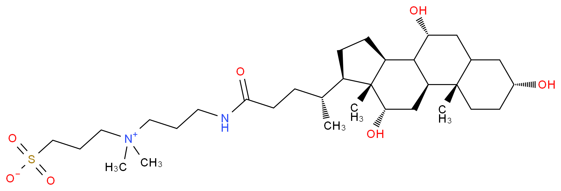 3-[3-(胆酰胺丙基)二甲氨基]丙磺酸 水合物_分子结构_CAS_331717-45-4)