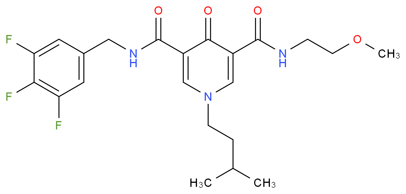 N-(2-methoxyethyl)-1-(3-methylbutyl)-4-oxo-N'-(3,4,5-trifluorobenzyl)-1,4-dihydro-3,5-pyridinedicarboxamide_分子结构_CAS_)