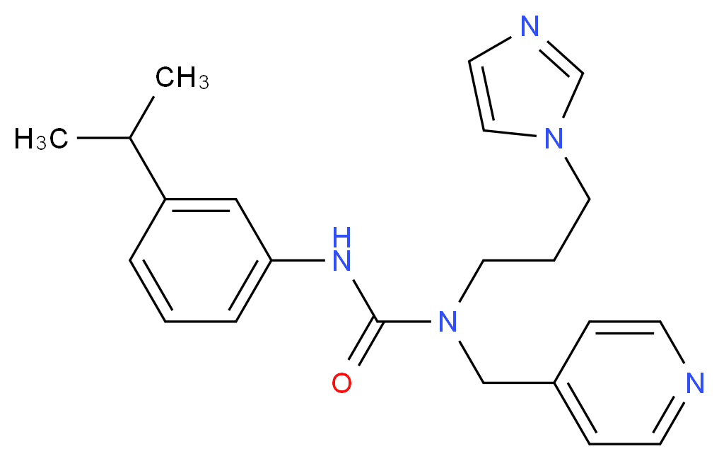N-[3-(1H-imidazol-1-yl)propyl]-N'-(3-isopropylphenyl)-N-(pyridin-4-ylmethyl)urea_分子结构_CAS_)