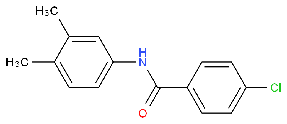 4-chloro-N-(3,4-dimethylphenyl)benzamide_分子结构_CAS_127292-03-9