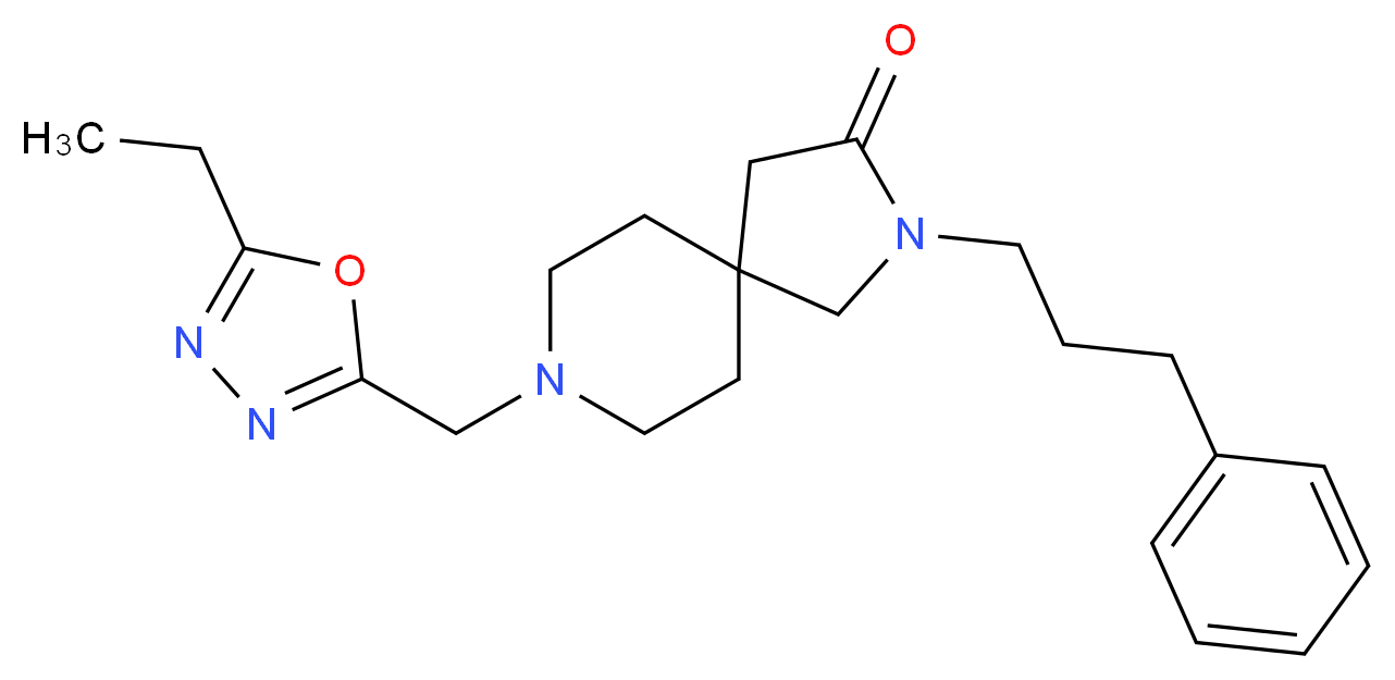 8-[(5-ethyl-1,3,4-oxadiazol-2-yl)methyl]-2-(3-phenylpropyl)-2,8-diazaspiro[4.5]decan-3-one_分子结构_CAS_)