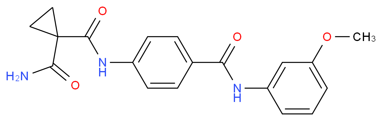 N~1~-(4-{[(3-methoxyphenyl)amino]carbonyl}phenyl)cyclopropane-1,1-dicarboxamide_分子结构_CAS_)