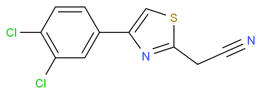 2-[4-(3,4-dichlorophenyl)-1,3-thiazol-2-yl]acetonitrile_分子结构_CAS_637015-80-6)