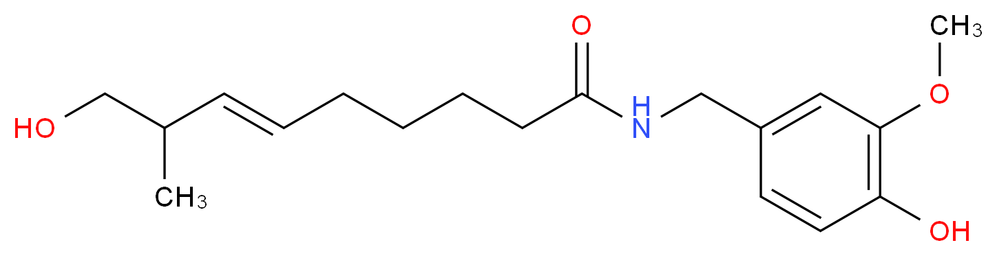 (6E)-9-hydroxy-N-[(4-hydroxy-3-methoxyphenyl)methyl]-8-methylnon-6-enamide_分子结构_CAS_69173-71-3