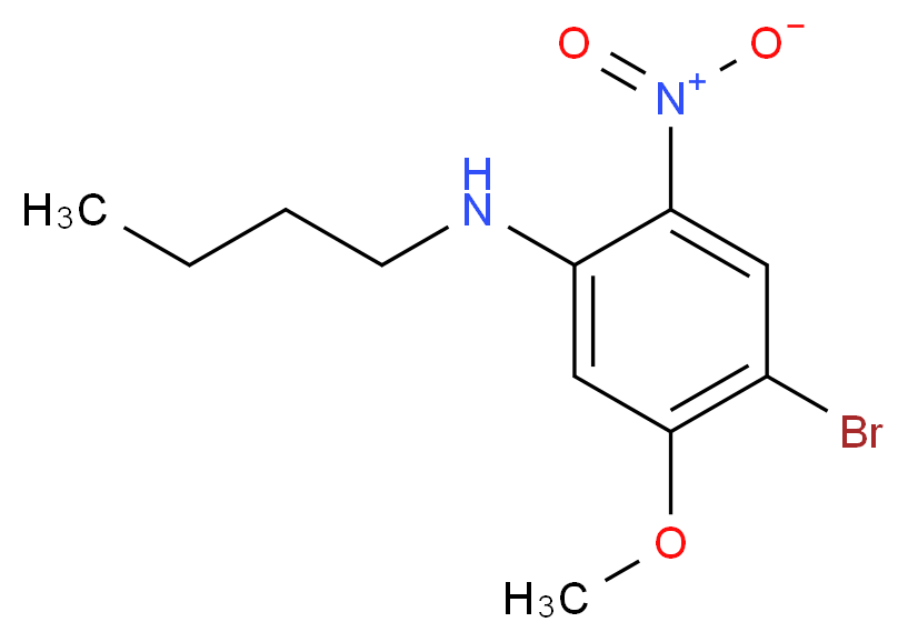 4-bromo-N-butyl-5-methoxy-2-nitroaniline_分子结构_CAS_1280786-70-0