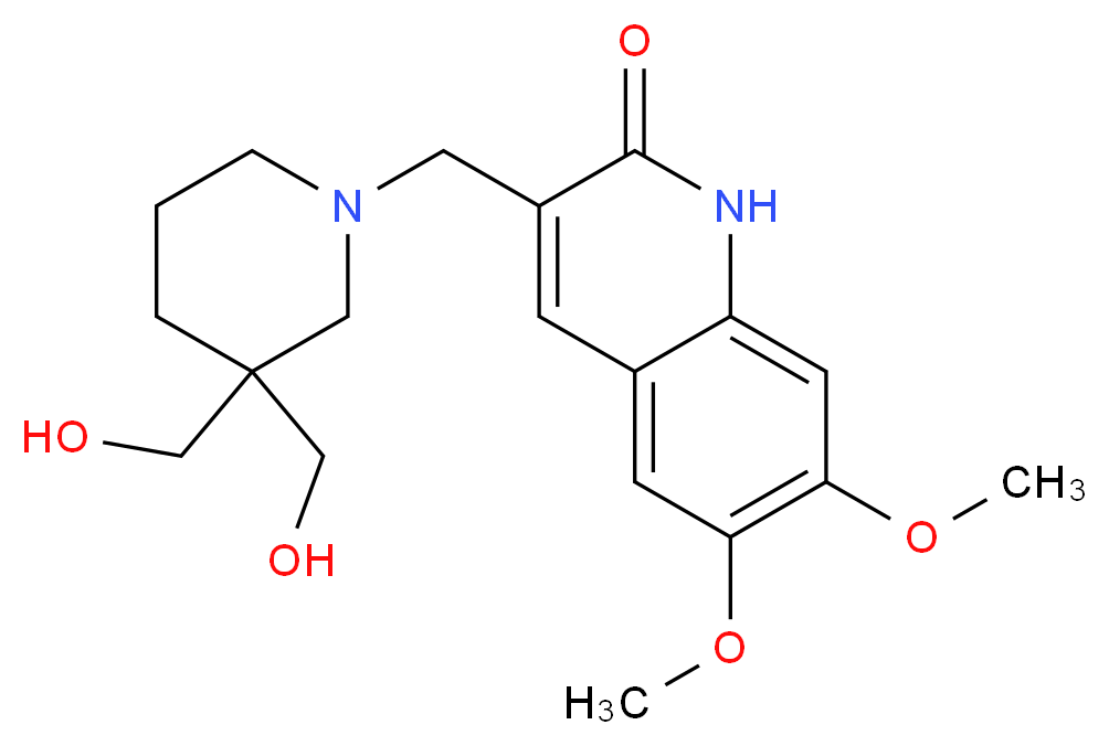 3-{[3,3-bis(hydroxymethyl)piperidin-1-yl]methyl}-6,7-dimethoxyquinolin-2(1H)-one_分子结构_CAS_)