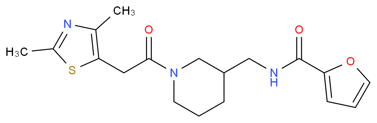 N-({1-[2-(2,4-dimethyl-1,3-thiazol-5-yl)acetyl]-3-piperidinyl}methyl)-2-furamide_分子结构_CAS_)