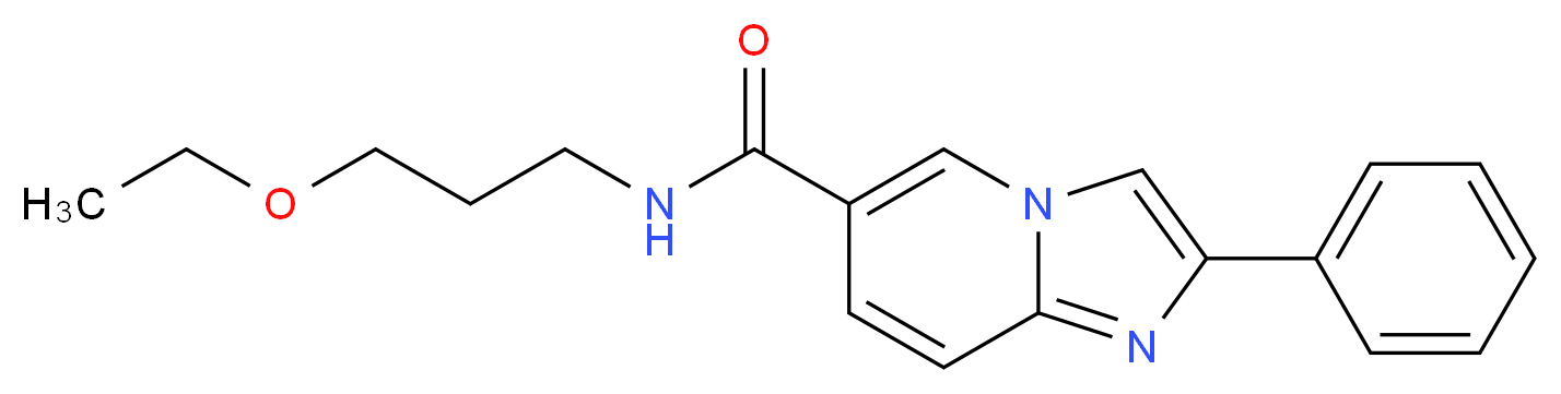 N-(3-ethoxypropyl)-2-phenylimidazo[1,2-a]pyridine-6-carboxamide_分子结构_CAS_)