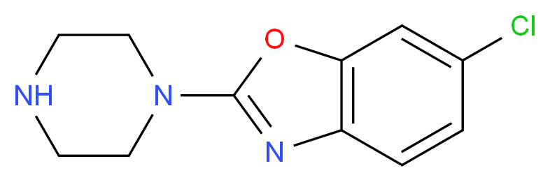 6-chloro-2-(piperazin-1-yl)-1,3-benzoxazole_分子结构_CAS_914299-71-1