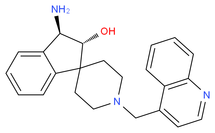 (2R*,3R*)-3-amino-1'-(4-quinolinylmethyl)-2,3-dihydrospiro[indene-1,4'-piperidin]-2-ol_分子结构_CAS_)