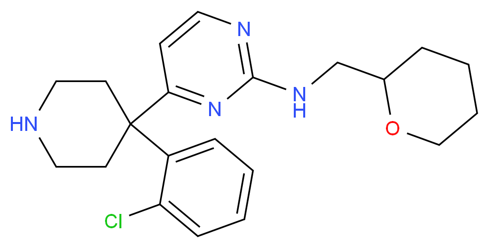4-[4-(2-chlorophenyl)-4-piperidinyl]-N-(tetrahydro-2H-pyran-2-ylmethyl)-2-pyrimidinamine_分子结构_CAS_)