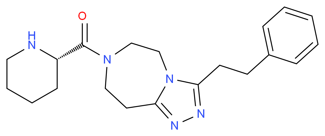 3-(2-phenylethyl)-7-[(2S)-piperidin-2-ylcarbonyl]-6,7,8,9-tetrahydro-5H-[1,2,4]triazolo[4,3-d][1,4]diazepine_分子结构_CAS_)