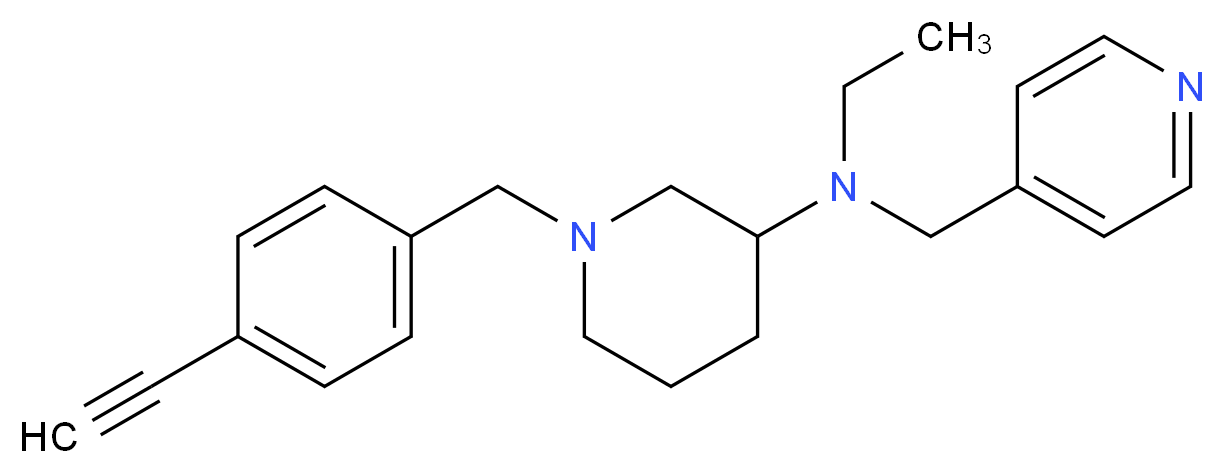 N-ethyl-1-(4-ethynylbenzyl)-N-(4-pyridinylmethyl)-3-piperidinamine_分子结构_CAS_)