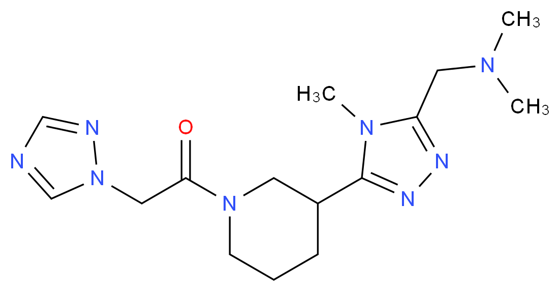 N,N-dimethyl-1-{4-methyl-5-[1-(1H-1,2,4-triazol-1-ylacetyl)piperidin-3-yl]-4H-1,2,4-triazol-3-yl}methanamine_分子结构_CAS_)