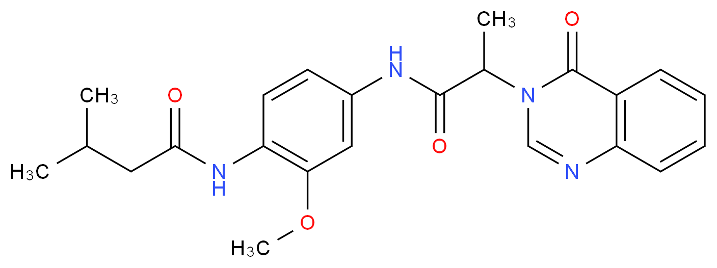 N-(2-methoxy-4-{[2-(4-oxoquinazolin-3(4H)-yl)propanoyl]amino}phenyl)-3-methylbutanamide_分子结构_CAS_)