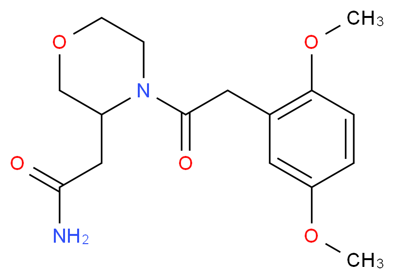 2-{4-[(2,5-dimethoxyphenyl)acetyl]-3-morpholinyl}acetamide_分子结构_CAS_)