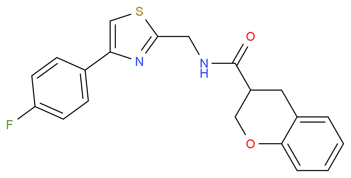 N-{[4-(4-fluorophenyl)-1,3-thiazol-2-yl]methyl}chromane-3-carboxamide_分子结构_CAS_)