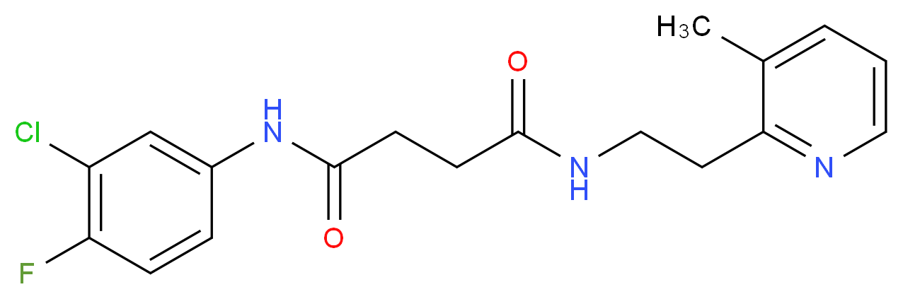 N-(3-chloro-4-fluorophenyl)-N'-[2-(3-methylpyridin-2-yl)ethyl]succinamide_分子结构_CAS_)