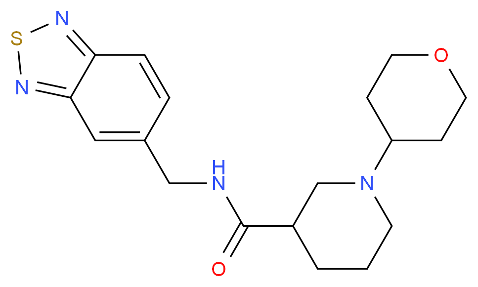 N-(2,1,3-benzothiadiazol-5-ylmethyl)-1-(tetrahydro-2H-pyran-4-yl)-3-piperidinecarboxamide_分子结构_CAS_)