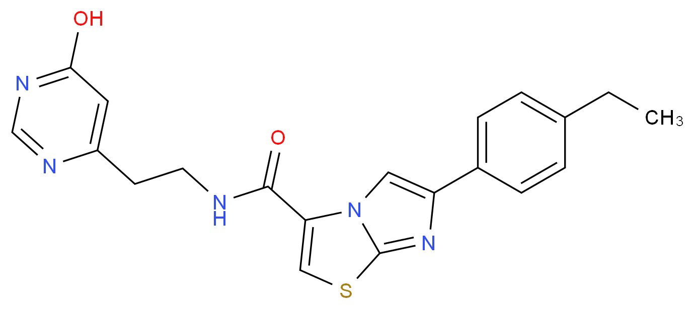 6-(4-ethylphenyl)-N-[2-(6-hydroxypyrimidin-4-yl)ethyl]imidazo[2,1-b][1,3]thiazole-3-carboxamide_分子结构_CAS_)