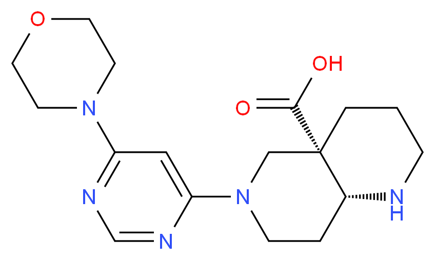 (4aS*,8aR*)-6-[6-(4-morpholinyl)-4-pyrimidinyl]octahydro-1,6-naphthyridine-4a(2H)-carboxylic acid_分子结构_CAS_)