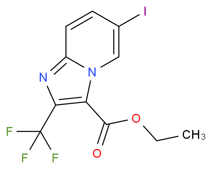 Ethyl 6-iodo-2-(trifluoromethyl)imidazo-[1,2-a]pyridine-3-carboxylate_分子结构_CAS_)