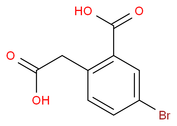 5-bromo-2-(carboxymethyl)benzoic acid_分子结构_CAS_19725-82-7