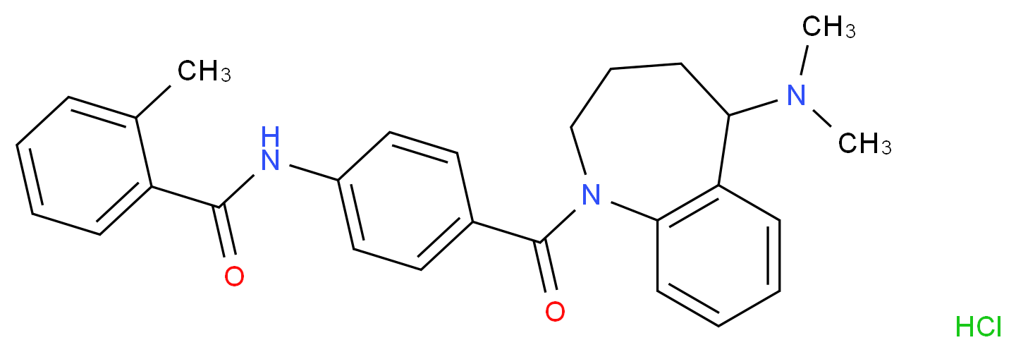 N-{4-[5-(dimethylamino)-2,3,4,5-tetrahydro-1H-1-benzazepine-1-carbonyl]phenyl}-2-methylbenzamide hydrochloride_分子结构_CAS_138470-70-9