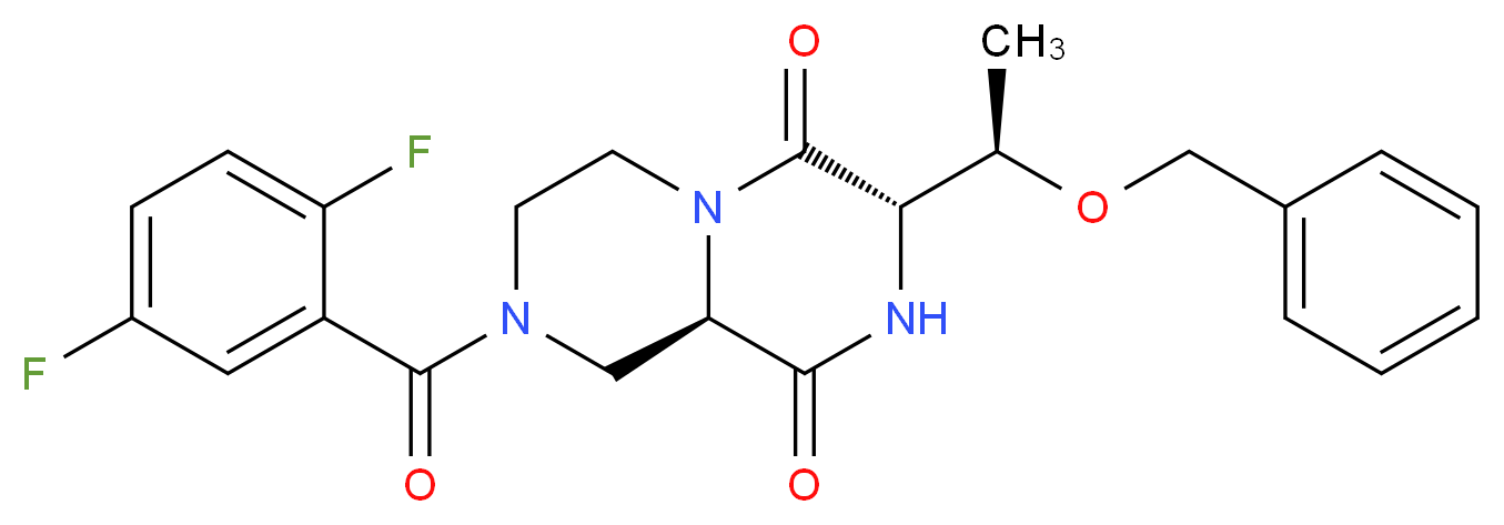 (3S,9aR)-3-[(1R)-1-(benzyloxy)ethyl]-8-(2,5-difluorobenzoyl)tetrahydro-2H-pyrazino[1,2-a]pyrazine-1,4(3H,6H)-dione_分子结构_CAS_)